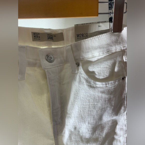 Topshop tall jamie jeans in white w28 l36new NWT high waist ankle grazer - Picture 4 of 10